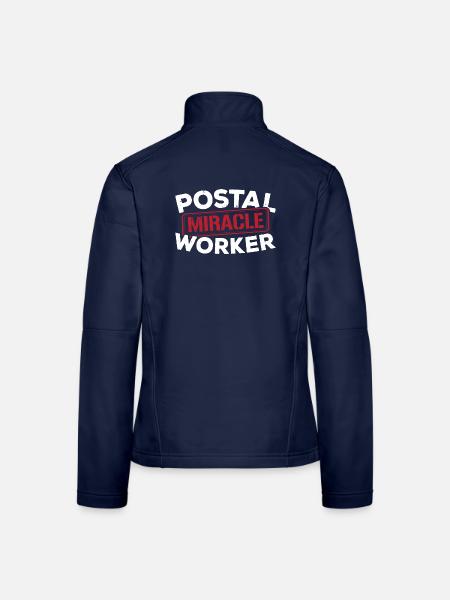 Postwunder Arbeiter Briefträger Briefträger Job - Frauen Softshelljacke - Navy - Hinten