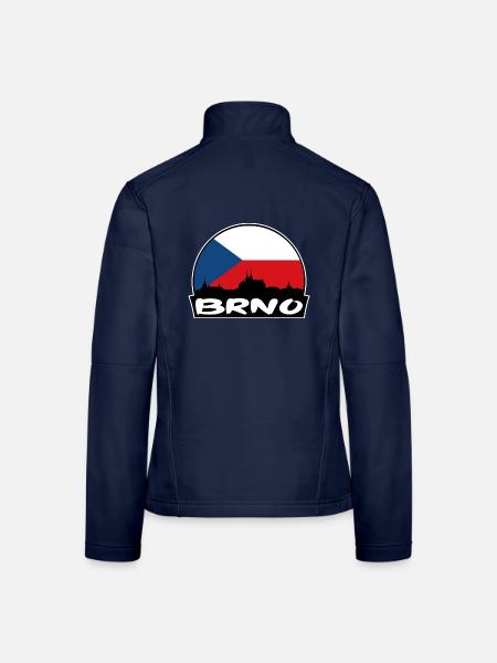 Brünn Tschechien Flagge Skyline Silhouette Reisen - Frauen Softshelljacke - Navy - Hinten