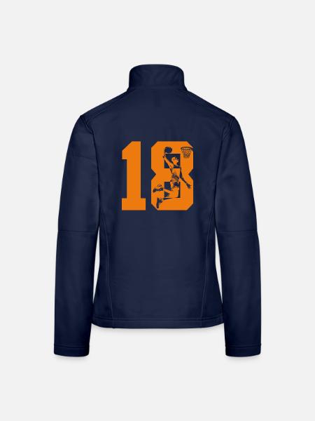 NUMBER 18 BASKETBALL 18TH BIRTHDAY - Women's Softshell Jacket - navy - Back