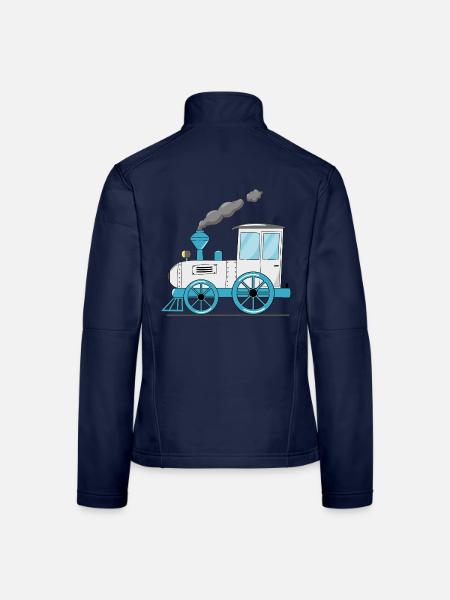 Kinderzug Eisenbahn weiß - Frauen Softshelljacke - Navy