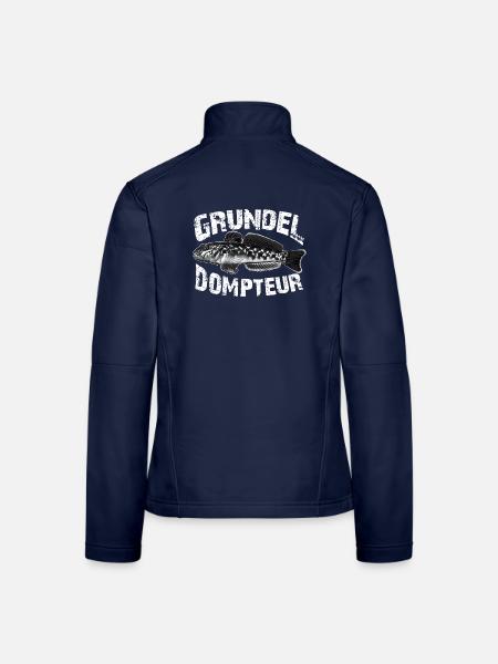 Ich fische Grundeln - Frauen Softshelljacke - Navy - Hinten
