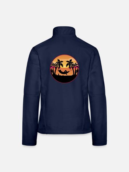 Palm Trees Hammock Sunset - Women's Softshell Jacket - navy - Back