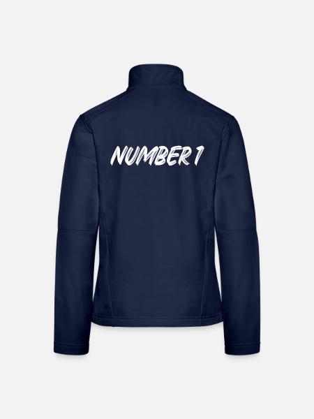 Numéro 1 - un - premier - premier - 1 - numéro 1 - Veste en tissu softshell Femme - bleu marine - Dos