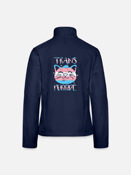 Transgender Geschenk - Frauen Softshelljacke - Navy - Hinten