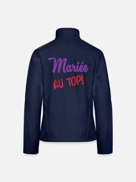 Junggesellinnenabschied. HOCHZEIT. MANNSCHAFT. TEAM BRAUT. ZUKÜNFTIGE BRAUT - Frauen Softshelljacke - Navy - Hinten