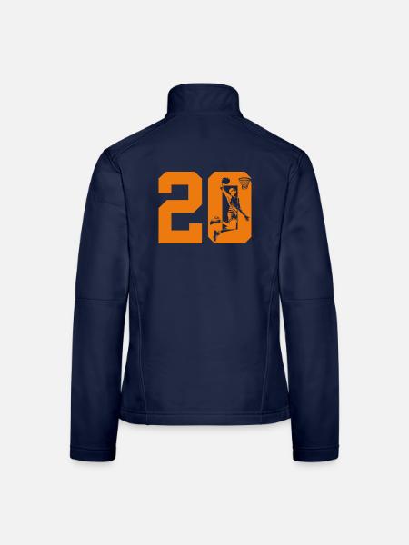 NUMMER 20 BASKETBALL 20. GEBURTSTAG - Frauen Softshelljacke - Navy - Hinten