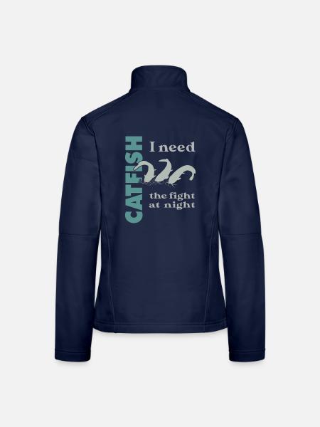 Wels fischen Kampf mit dem starken Wels - Frauen Softshelljacke - Navy - Hinten