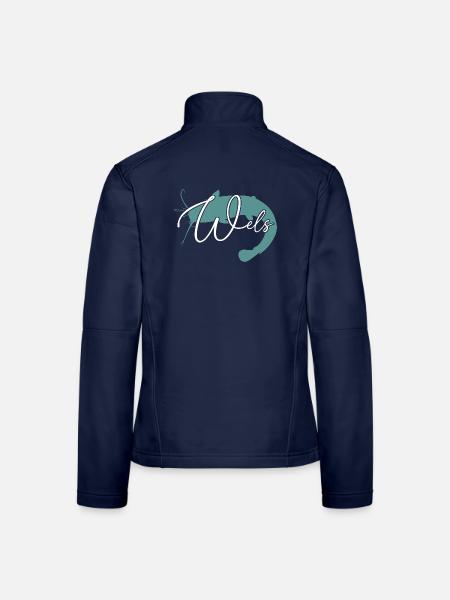 Wels Waller angeln Sportfischen Flussmonster - Frauen Softshelljacke - Navy - Hinten