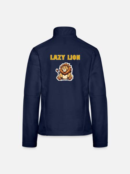 Fauler Löwe Cartoon - Frauen Softshelljacke - Navy