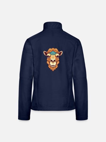 Kamel buntes Aquarell Cartoon Kawaii Tier - Frauen Softshelljacke - Navy