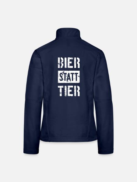 BIER STATT TIER - Frauen Softshelljacke - Navy - Hinten