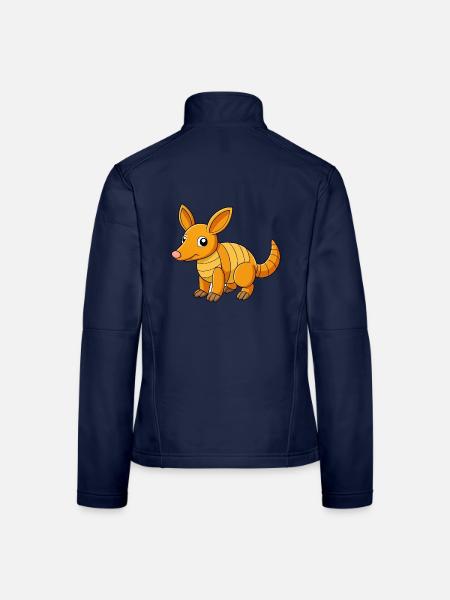 Erdferkel Niedliche Maskottchen Zeichentrickfigur Kawaii - Frauen Softshelljacke - Navy - Hinten