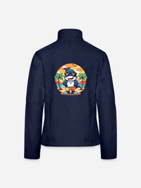 Lunettes de soleil de plage d’été de dessin animé drôle d’Orca - Veste en tissu softshell Femme - bleu marine - Dos