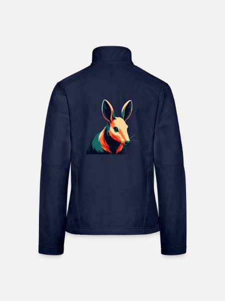 Aardvark Cartoon Character Colorful Pet Animal - Women's Softshell Jacket - navy - Back
