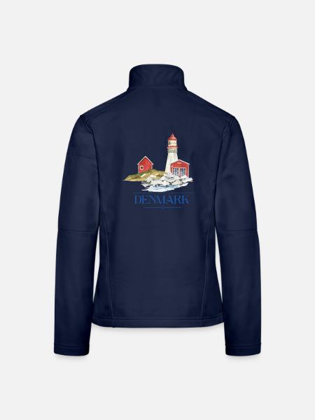 Phare du Danemark tiny house au bord de la mer - Veste en tissu softshell Femme - bleu marine - Dos