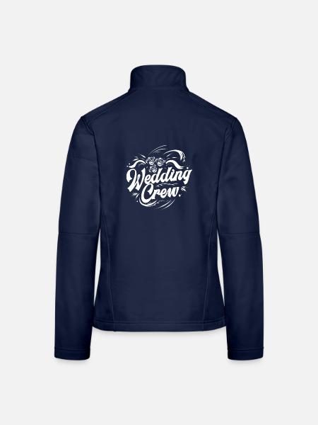 Wedding Crew Hochzeit Gruppenshirt Trauzeugen - Frauen Softshelljacke - Navy - Hinten
