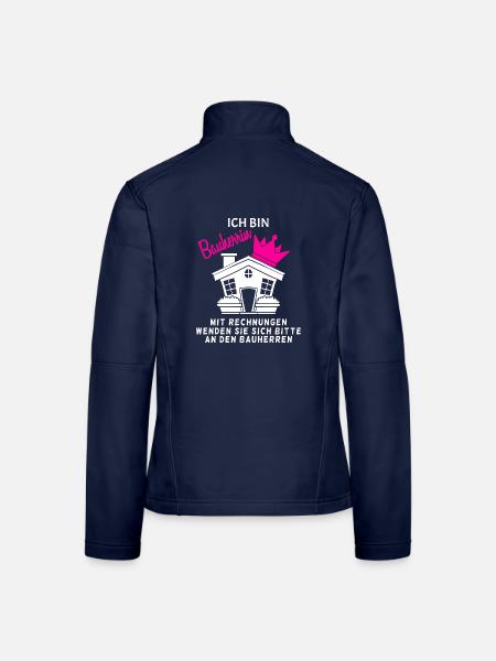 Bauherr Baumeister Hausbau Bauherrin Geschenk - Frauen Softshelljacke - Navy - Hinten