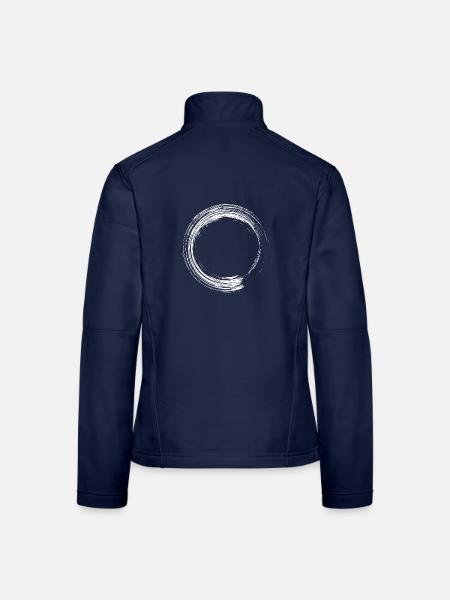 Kreis Design Bürste Symbol weiß - Frauen Softshelljacke - Navy - Hinten