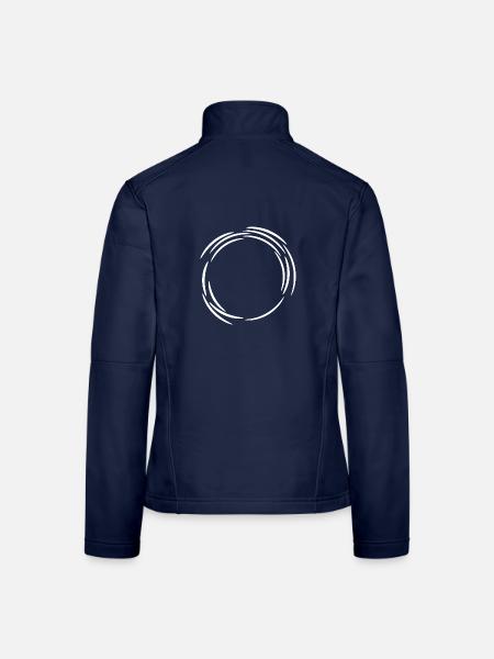 Kreis Design Symbol Weiß Linie Linien - Frauen Softshelljacke - Navy - Hinten