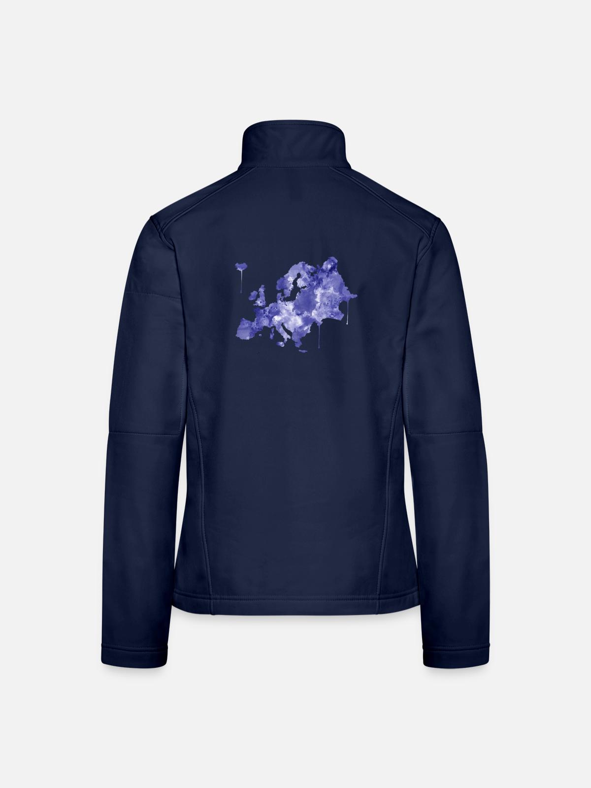 Europa - Frauen Softshelljacke - Navy - Hinten