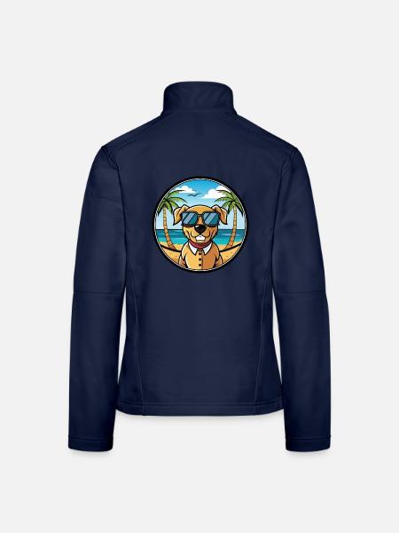 Southern Hound Hunderasse Cartoon Sonnenbrille Strand - Frauen Softshelljacke - Navy - Hinten