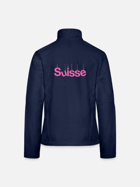 SUISSE. PAYS. GENEVE. SUISSE. HUMOUR - Veste en tissu softshell Femme - bleu marine - Dos