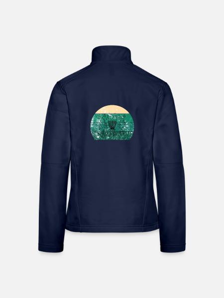 Disc Golf Korb Retro - Frauen Softshelljacke - Navy - Hinten