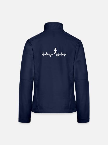 T-shirt Women Running Heartbeat - Women's Softshell Jacket - navy - Back