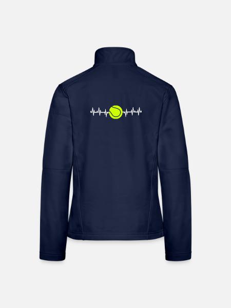 Tennis Heartbeat Shirt Tennis T-Shirt for Players - Frauen Softshelljacke - Navy - Hinten