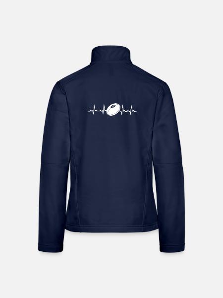 Rugby Heartbeat T-shirt - Frauen Softshelljacke - Navy - Hinten