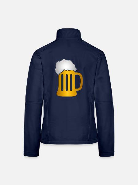 Golden Beer Krug Silhouette - Frauen Softshelljacke - Navy - Hinten