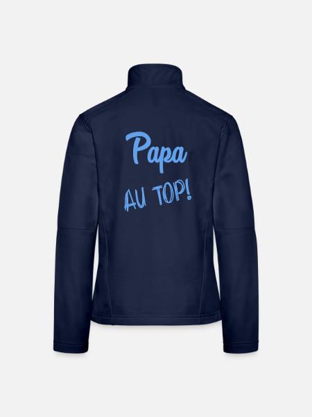 FROHER VATERTAG. PAPA. VATERTAG - Frauen Softshelljacke - Navy - Hinten