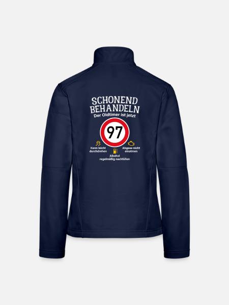 97. Geburtstag Schonend Behandeln Oldtimer Ist 97 - Frauen Softshelljacke - Navy - Hinten