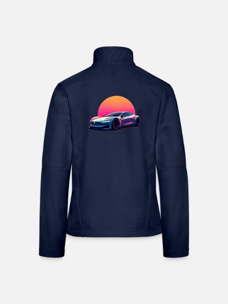 Elektrische Welle - Frauen Softshelljacke - Navy - Hinten