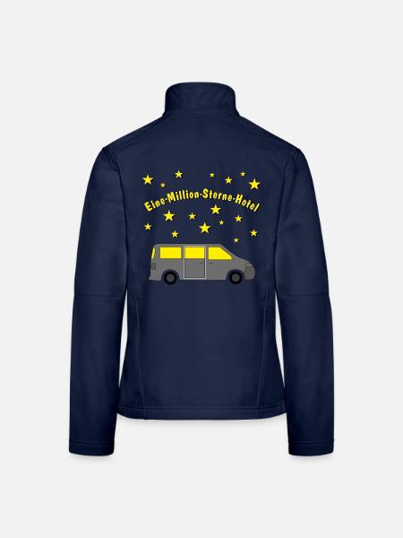 eine million sterne hotel campingbus - Frauen Softshelljacke - Navy - Hinten