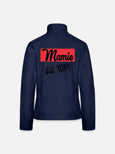MAMIE. GRAND-MERE. FÊTE DES MÈRES - Veste en tissu softshell Femme - bleu marine - Dos