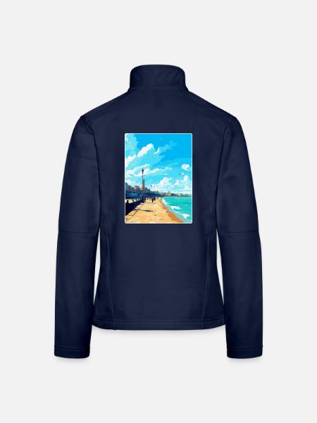 Margate Angleterre Royaume-Uni Affiche de voyage vintage souvenir - Veste en tissu softshell Femme - bleu marine - Dos