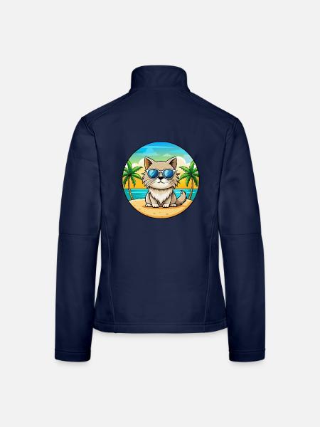 Colorpoint Persische Katzenrasse Cartoon Sonnenbrille - Frauen Softshelljacke - Navy - Hinten