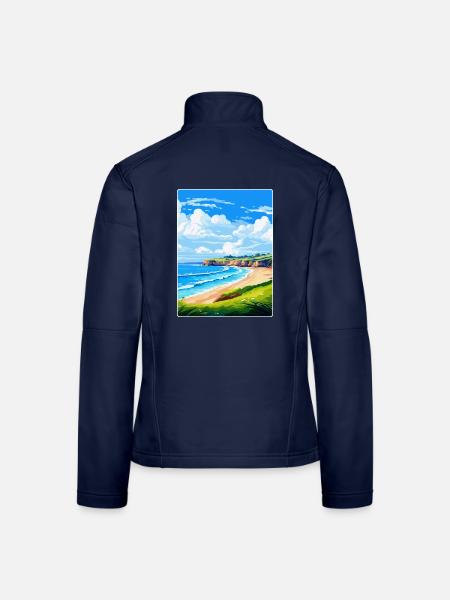 Maenporth Cornwall England Vereinigtes Königreich Reiseposter WPA - Frauen Softshelljacke - Navy - Hinten