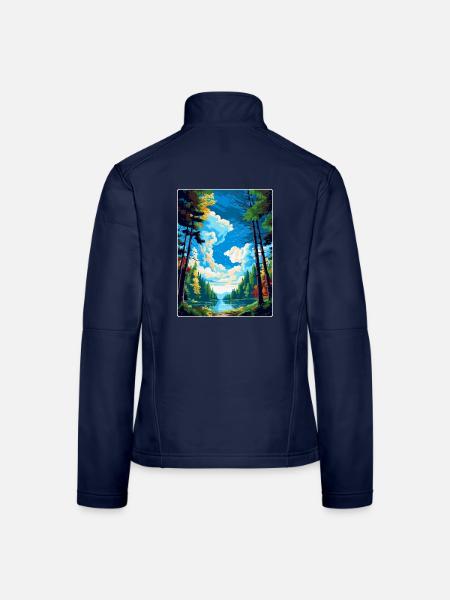Forest Of Dean Vintage Travel Poster Souvenir WPA - Women's Softshell Jacket - navy - Back