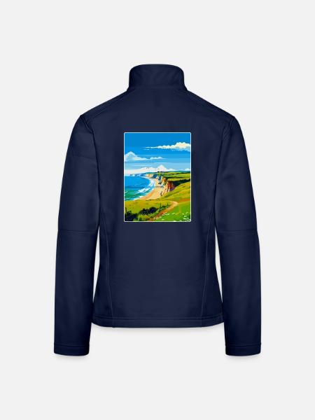 Dorset Uk Vintage Travel Poster Souvenir WPA - Women's Softshell Jacket - navy - Back