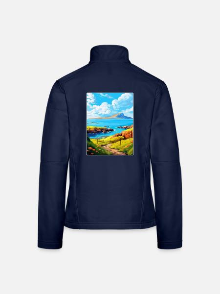 Isle Of Rum Scotland Uk Vintage Travel Poster WPA - Women's Softshell Jacket - navy - Back