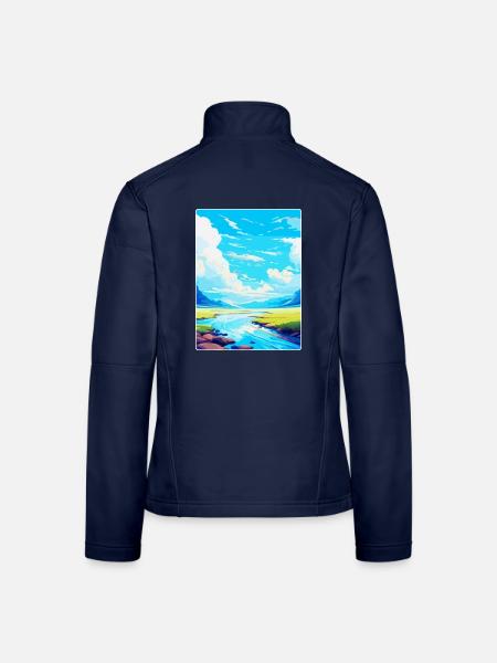 High Cup Nick Cumbria Vintage Travel Poster WPA - Women's Softshell Jacket - navy - Back