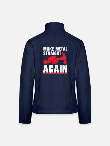 Metall wieder gerade machen Autolackierer - Frauen Softshelljacke - Navy - Hinten