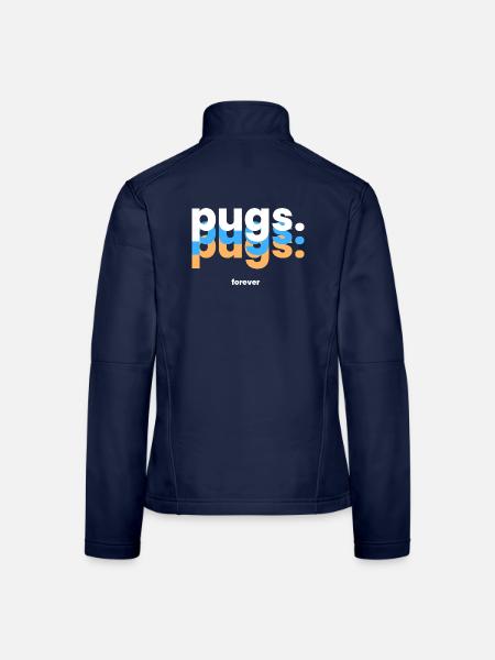 Für immer Möpse - Der Niedliche Begleiter - Frauen Softshelljacke - Navy - Hinten