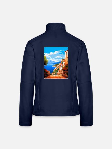Altea Espagne Affiche de voyage vintage WPA Art Souvenir - Veste en tissu softshell Femme - bleu marine - Dos