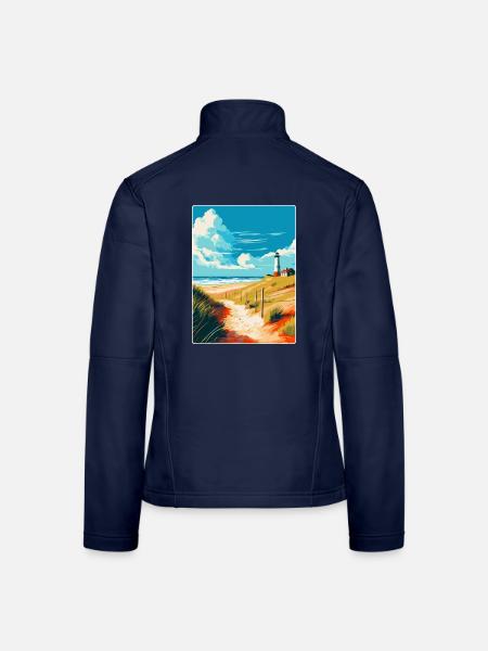 Insel Sylt Deutschland Vintage Reiseplakat Souvenir - Frauen Softshelljacke - Navy