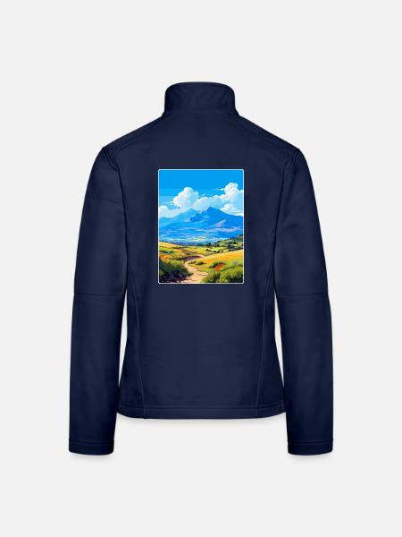 Mount Psiloritis Griechenland Vintage Reiseposter WPA - Frauen Softshelljacke - Navy - Hinten