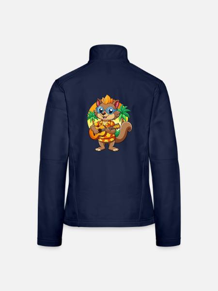 Drôle d’écureuil d’été plage lunettes de soleil hawaïenne - Veste en tissu softshell Femme - bleu marine - Dos