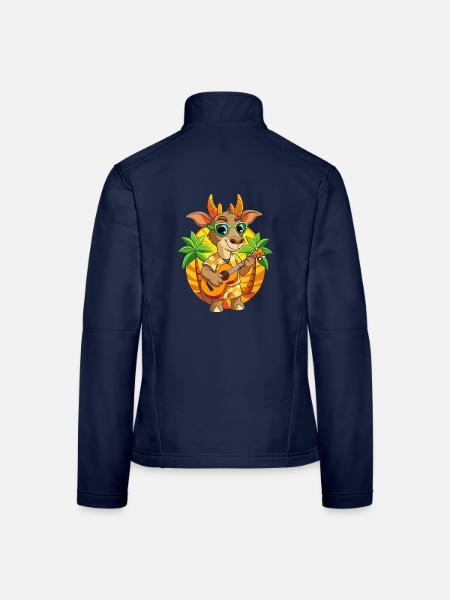 Funny Antelope Cartoon Summer Beach Sunglasses - Women's Softshell Jacket - navy - Back